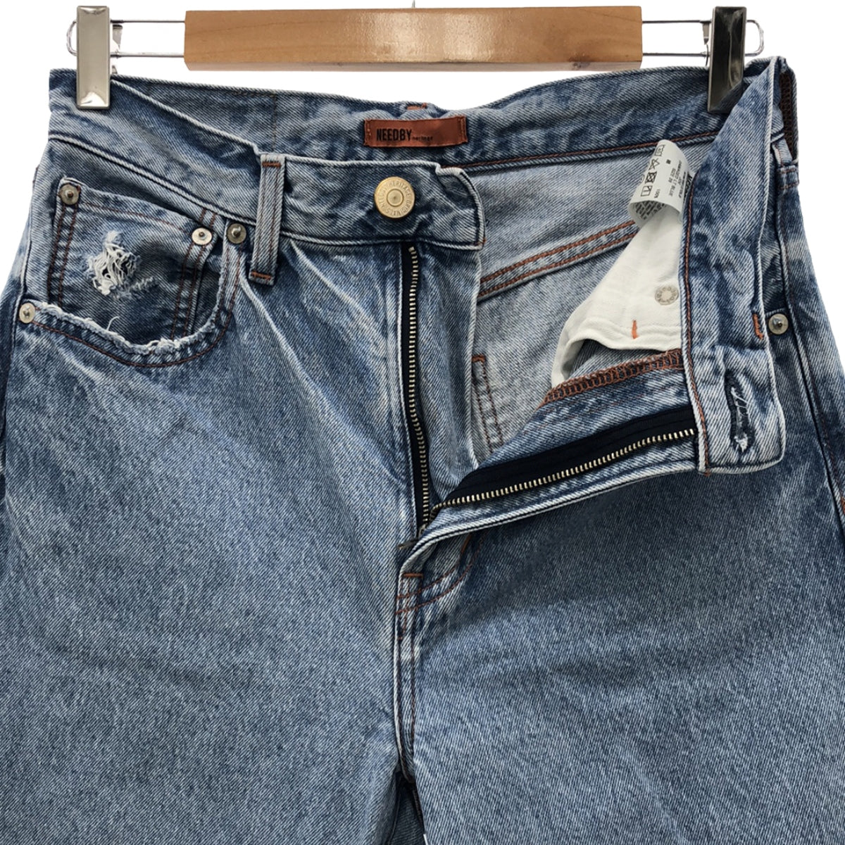 【美品】  NEEDBY heritage / ニードバイヘリテージ | JOE ダメージデニムパンツ | 26 | インディゴ | レディース