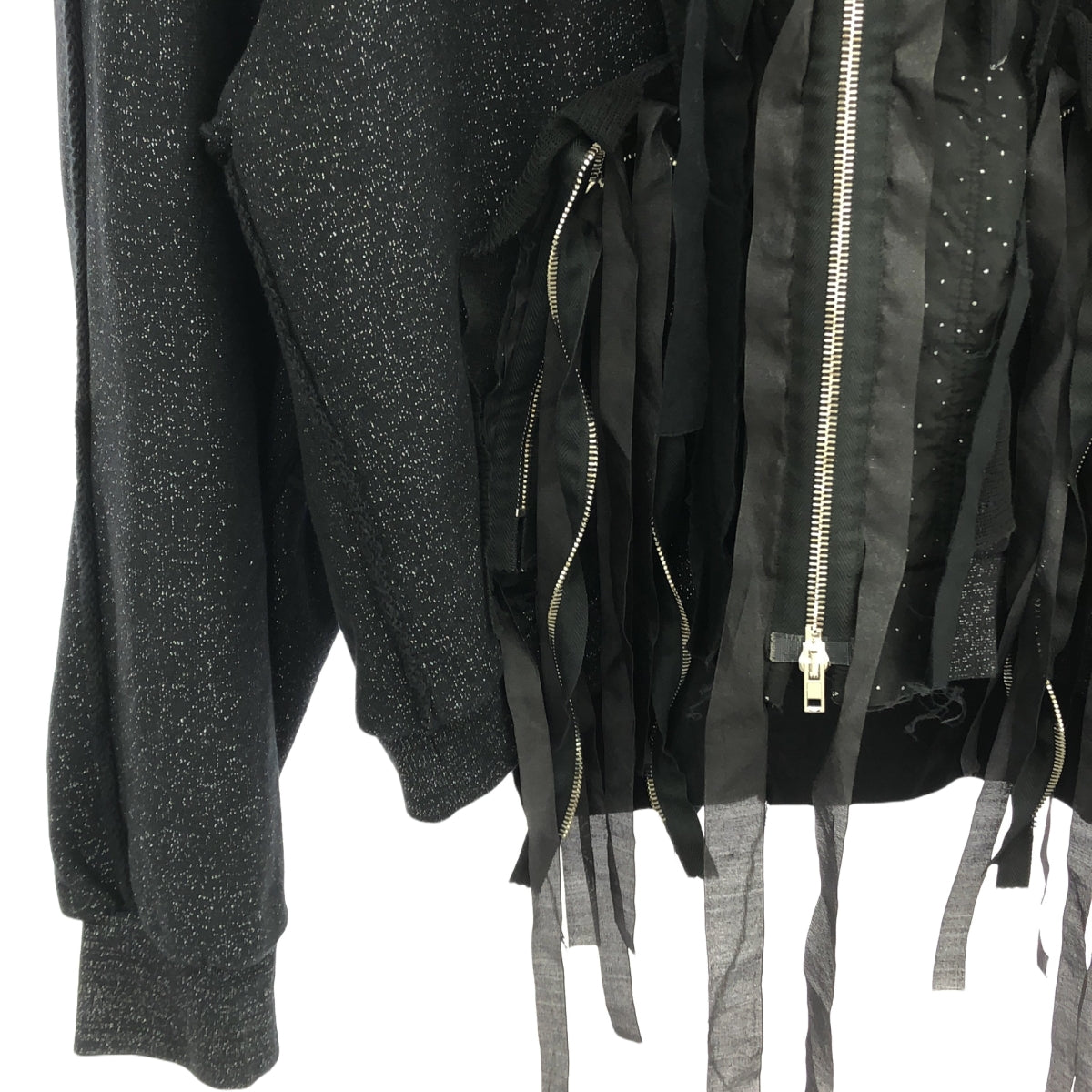 【新品】  Midorikawa / ミドリカワ | 2023SS | LAME SWEAT PARKA ラメミックス スウェットジップパーカー | L | BLACK LAME / ブラックラメ | メンズ