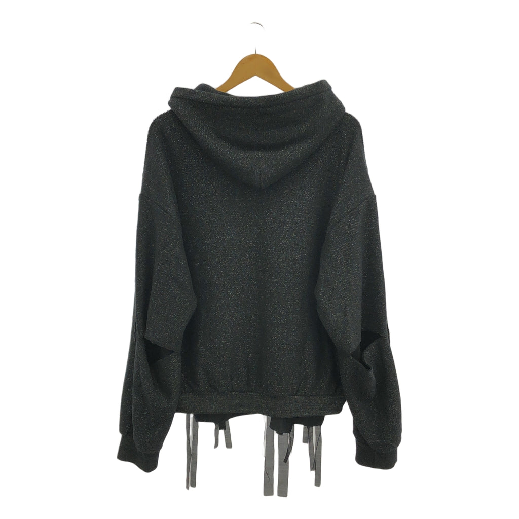 【新品】  Midorikawa / ミドリカワ | 2023SS | LAME SWEAT PARKA ラメミックス スウェットジップパーカー | L | BLACK LAME / ブラックラメ | メンズ