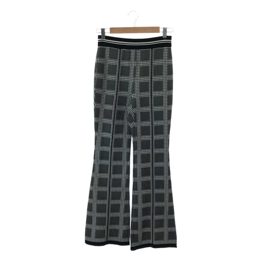 Mame Kurogouchi / マメクロゴウチ | 2023SS | Multi Plaid Geometric Knit Trousers ジオメトリックニットパンツ | 2 | ブラック | レディース