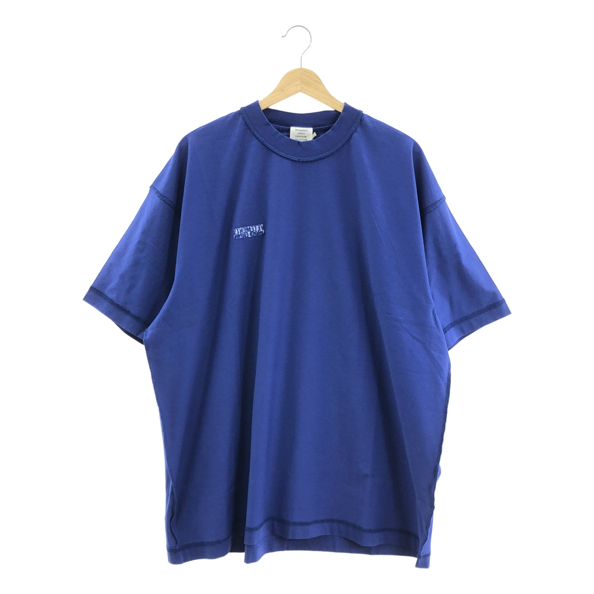 【新品】  VETEMENTS / ヴェトモン | 2022SS | INSIDE OUT T-SHIRT / ロゴ刺しゅう インサイドアウト Tシャツ | M | ブルー | メンズ