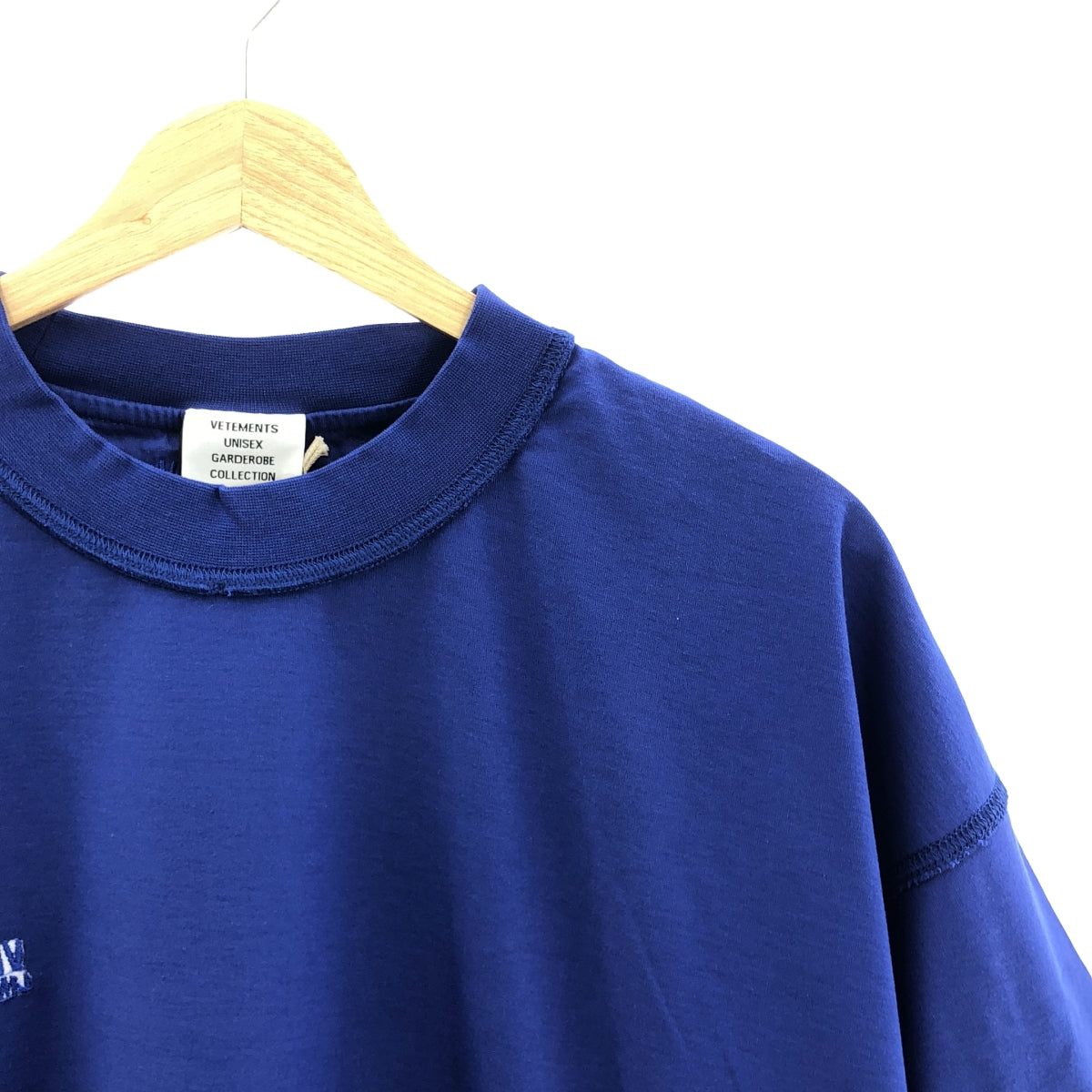 [新品] VETEMENTS | 2022 春夏 | INSIDE OUT T-SHIRT / Logo 刺繡內外 T 卹 | M 碼 | 藍色 | 男款