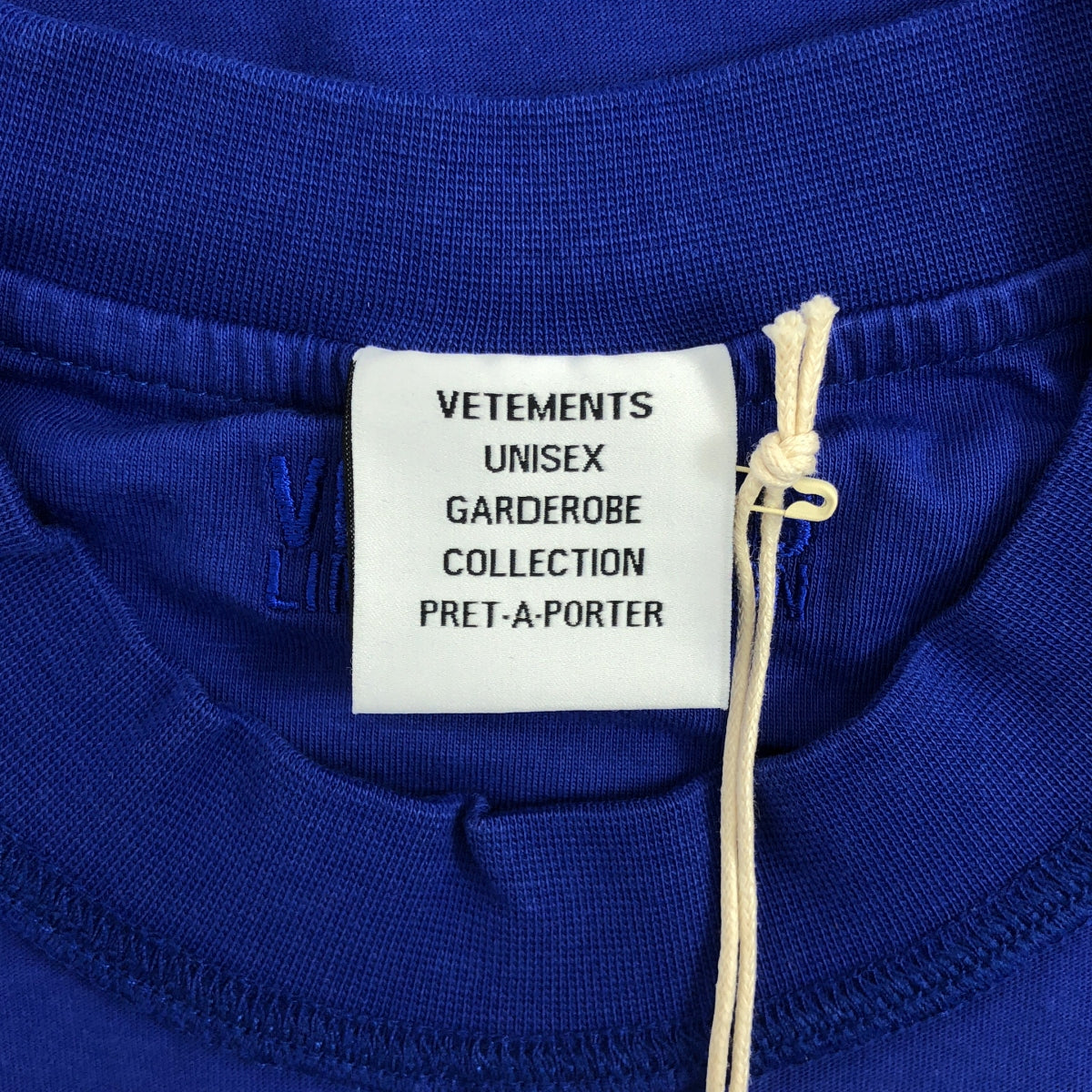 [新品] VETEMENTS | 2022 春夏 | INSIDE OUT T-SHIRT / Logo 刺繡內外 T 卹 | M 碼 | 藍色 | 男款