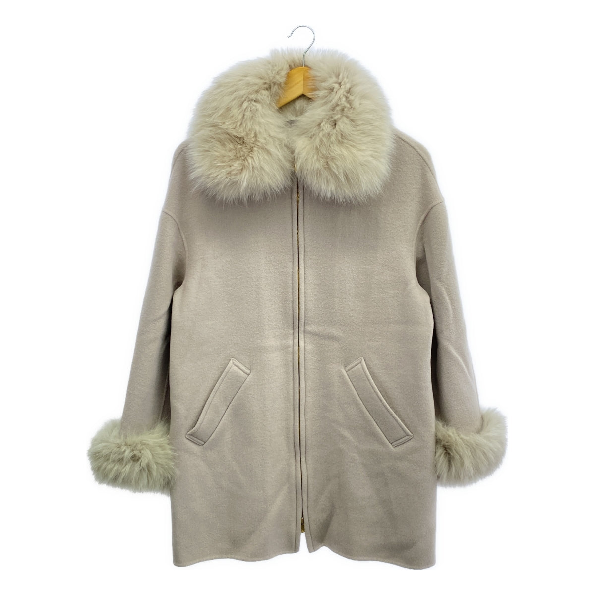 GRACE CONTINENTAL / 그레이스 콘티넨탈 | 모피 울 롱 코트 | 36 | 핑크 베이지 | 여성