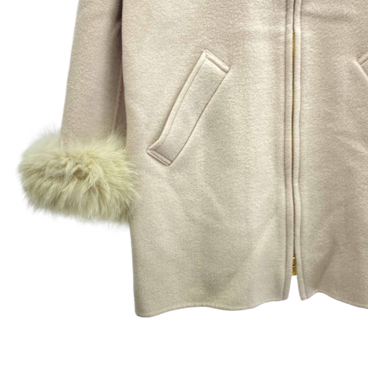 GRACE CONTINENTAL / 그레이스 콘티넨탈 | 모피 울 롱 코트 | 36 | 핑크 베이지 | 여성