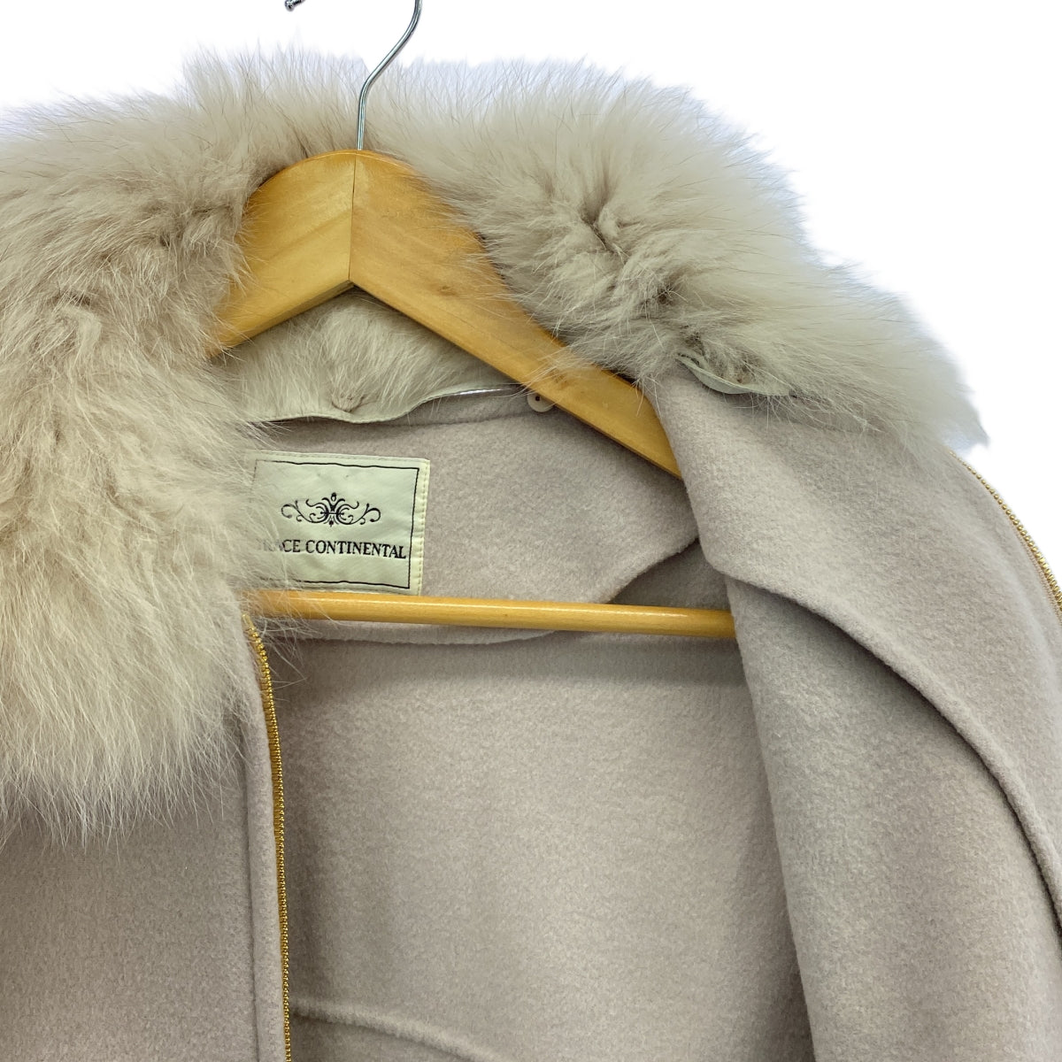 GRACE CONTINENTAL / 그레이스 콘티넨탈 | 모피 울 롱 코트 | 36 | 핑크 베이지 | 여성