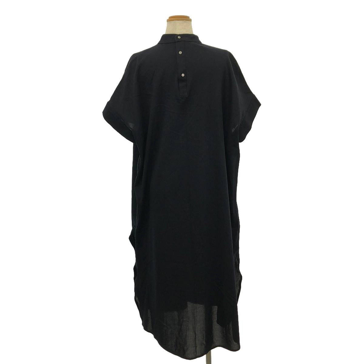 THE RERACS / THE RERACS | 2023SS | FINE COTTON SEED-KANOKO BANDCOLLAR POLO DRESS | 36 | Black | Women's