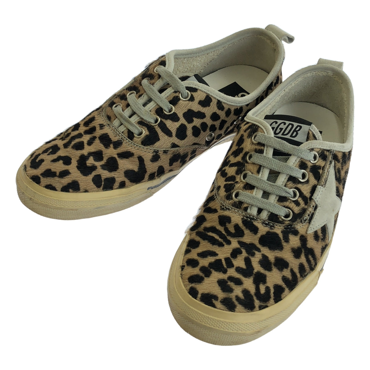 GOLDEN GOOSE / 골든구스 | 하라코 레더 레오파드 빈티지 가공 스니커즈 | 39 | 카멜계 |