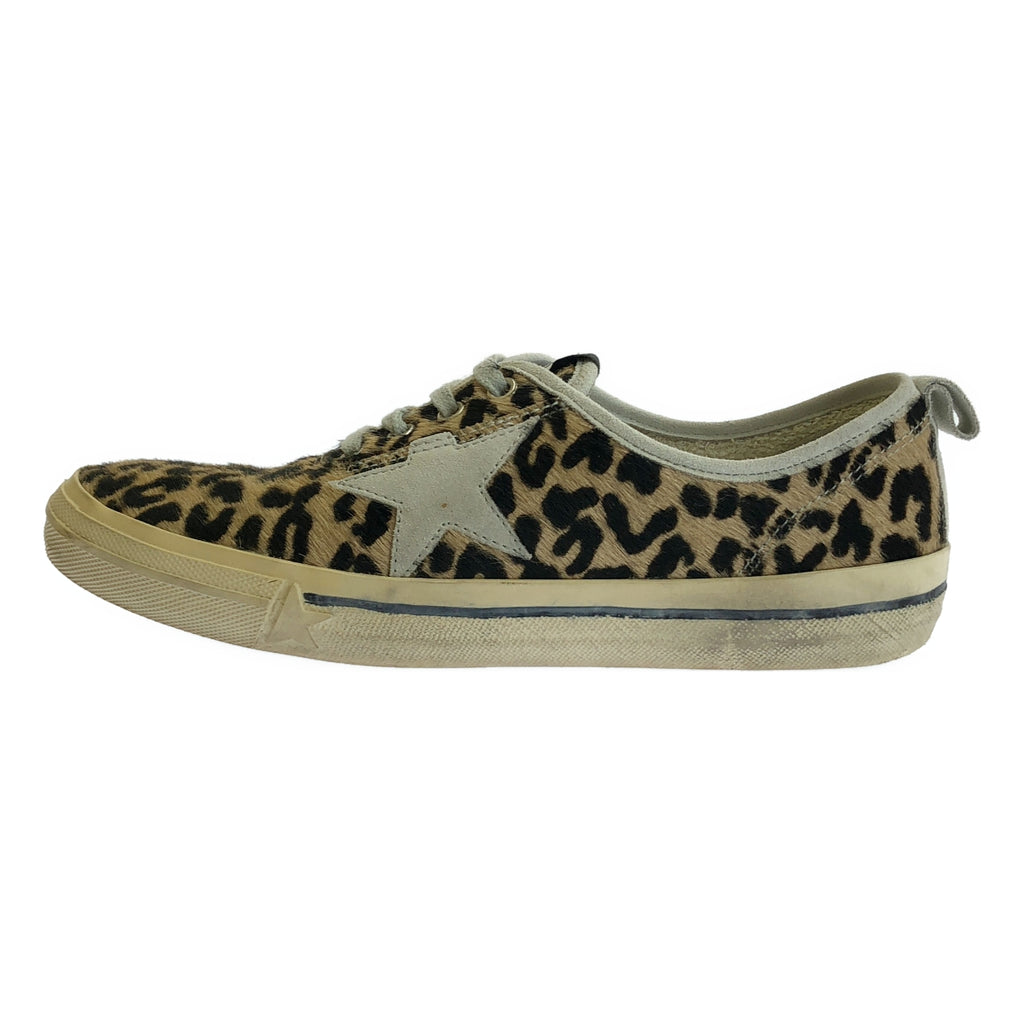 GOLDEN GOOSE / ゴールデングース | ハラコ レザー レオパード ヴィンテージ加工 スニーカー | 39 | キャメル系 | レディース