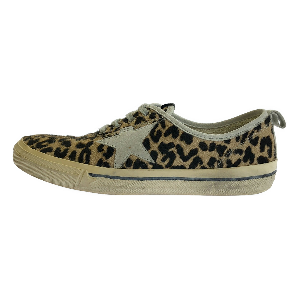 GOLDEN GOOSE / 골든구스 | 하라코 레더 레오파드 빈티지 가공 스니커즈 | 39 | 카멜계 |