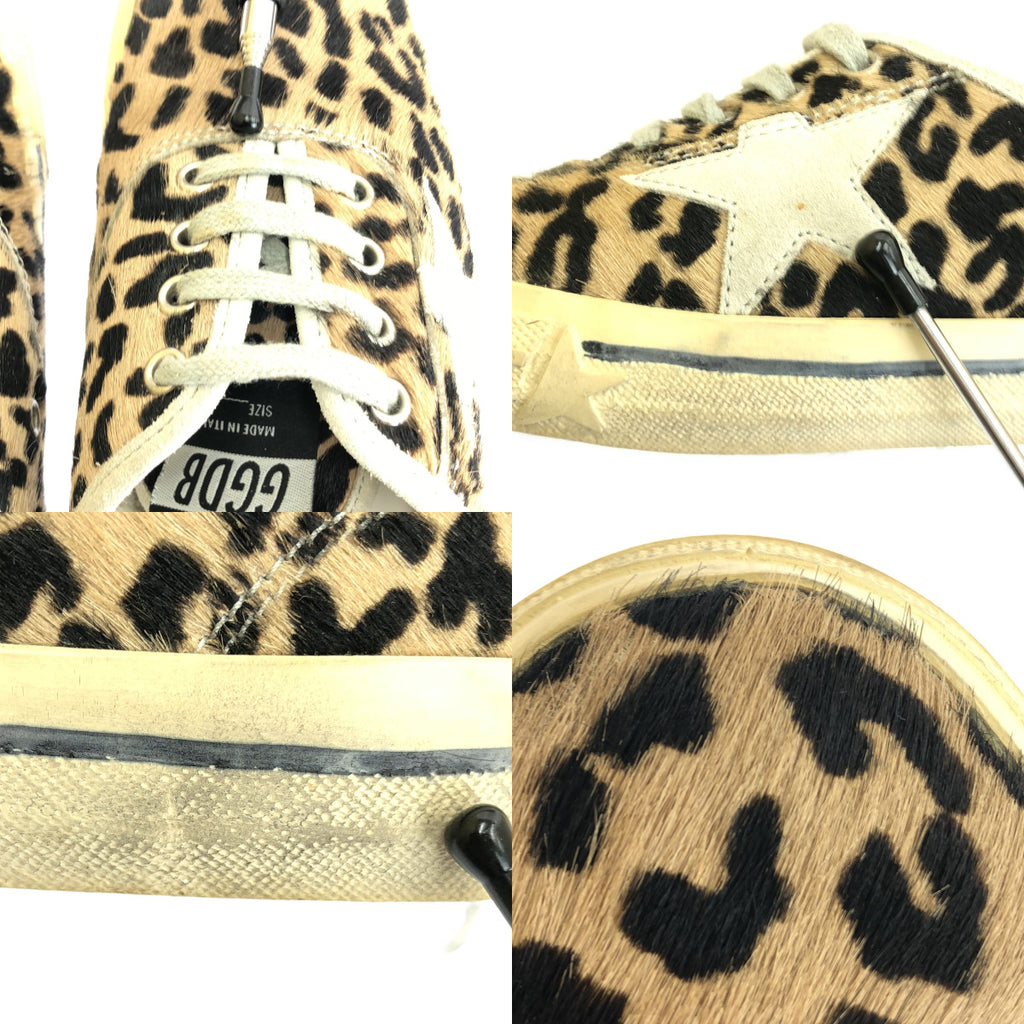 GOLDEN GOOSE / ゴールデングース | ハラコ レザー レオパード ヴィンテージ加工 スニーカー | 39 | キャメル系 | レディース