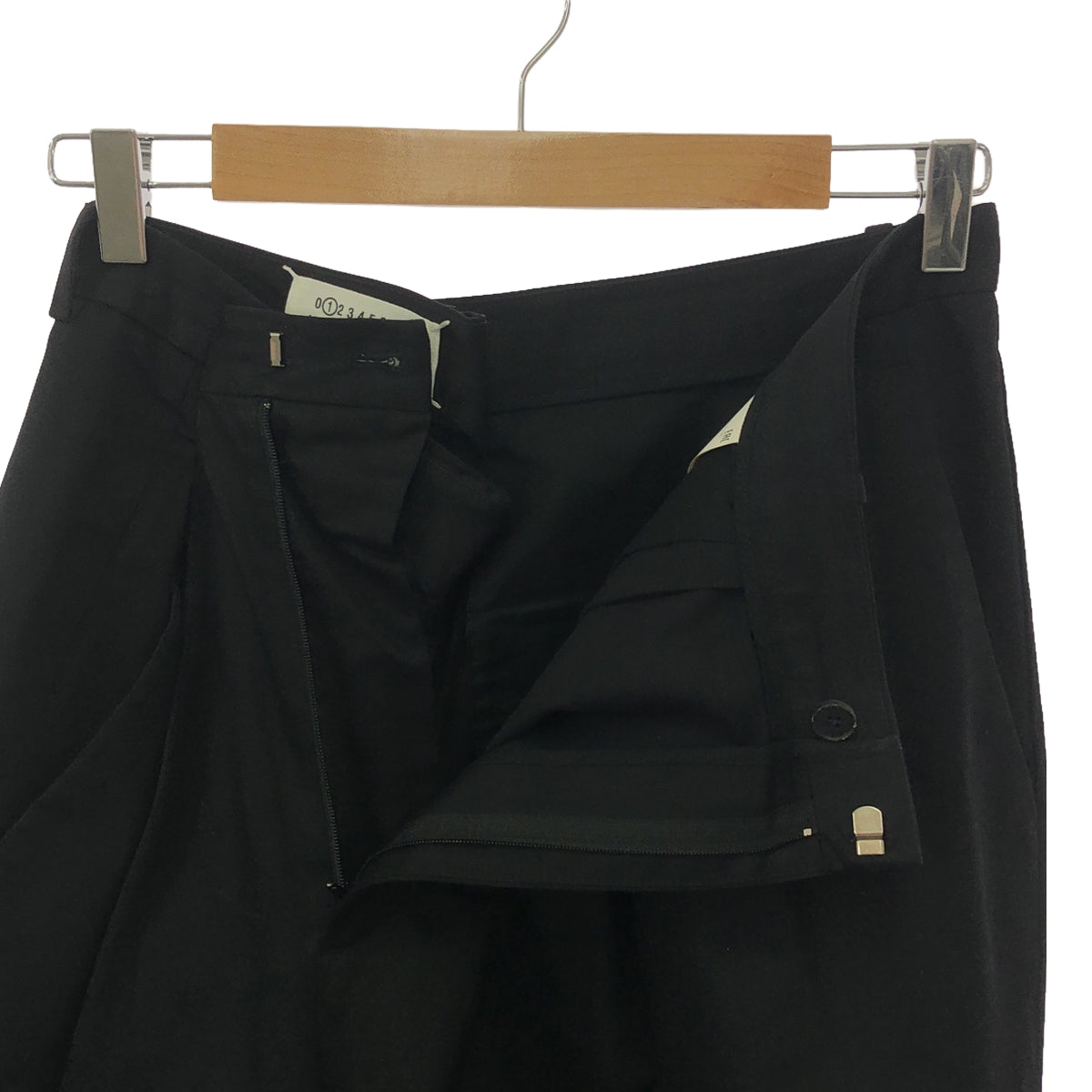 Maison Margiela / メゾンマルジェラ | 2019SS | Cropped Wrap Front Pants / 変形 アシンメトリー タック ワイド スラックスパンツ | 36 | ブラック | レディース