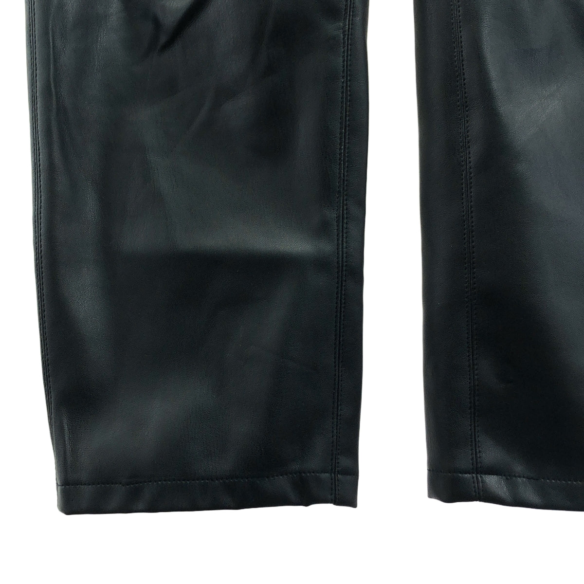 UNITED ARROWS / ユナイテッドアローズ | フェイクレザーサロペット パンツ | 38 | ブラック | レディース