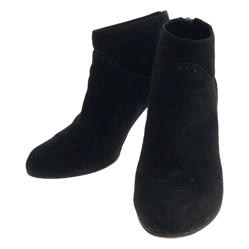 佩利科 | MISTRAL 80 絨面革徽章後拉鍊短靴高跟短靴 | 37 |黑色 |女性的