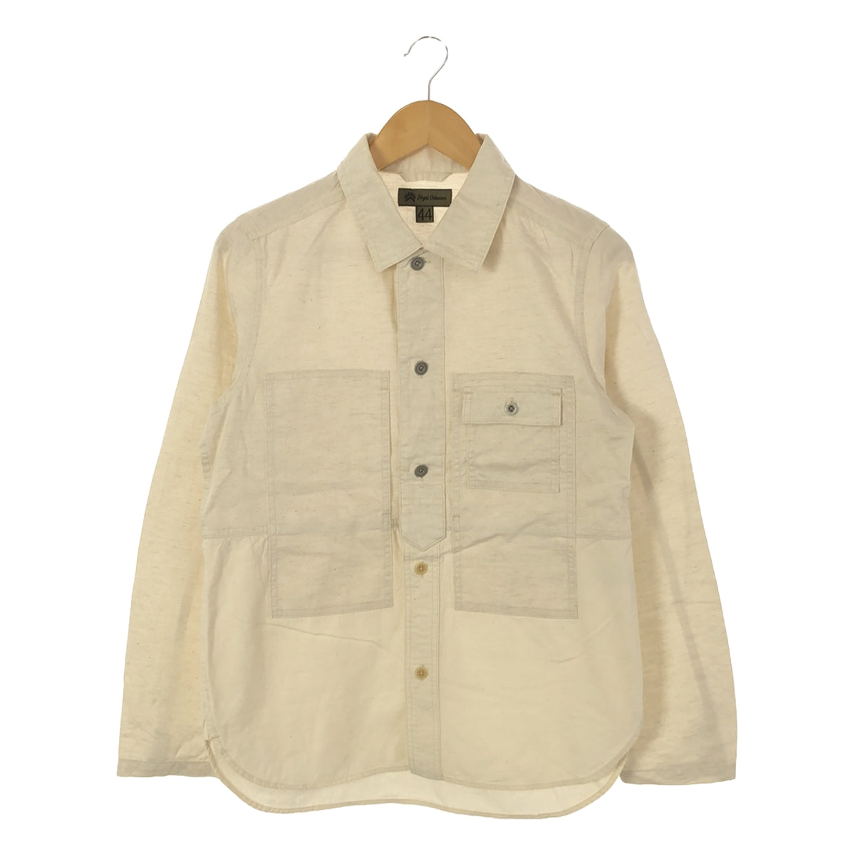 NIGEL CABOURN | UTILITY SHIRT Cotton Linen Utility Shirt | 44 | Ecru | Men's