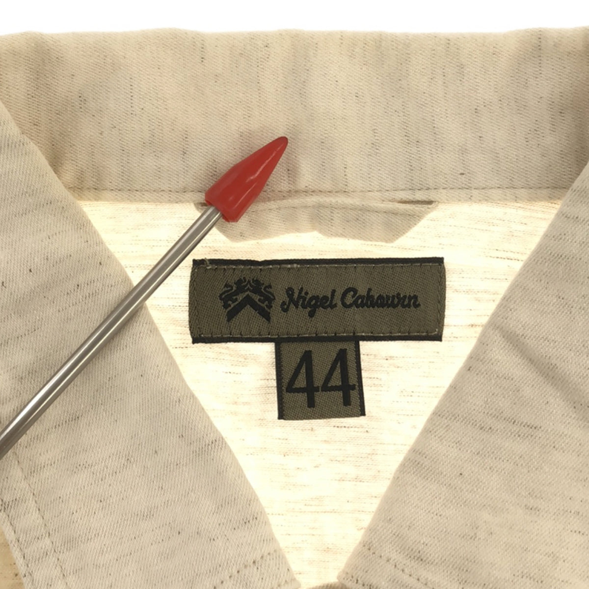 NIGEL CABOURN | UTILITY SHIRT Cotton Linen Utility Shirt | 44 | Ecru | Men's