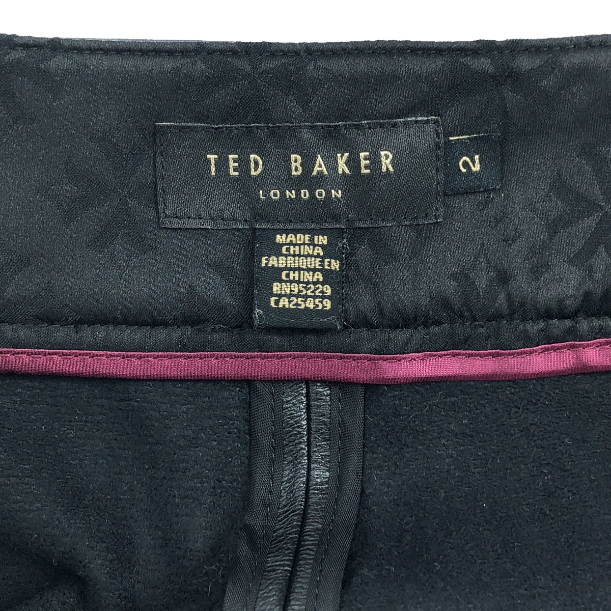 TED BAKER / テッドベーカー | ベルト付 レザー パンツ | 2 | ブラック | レディース