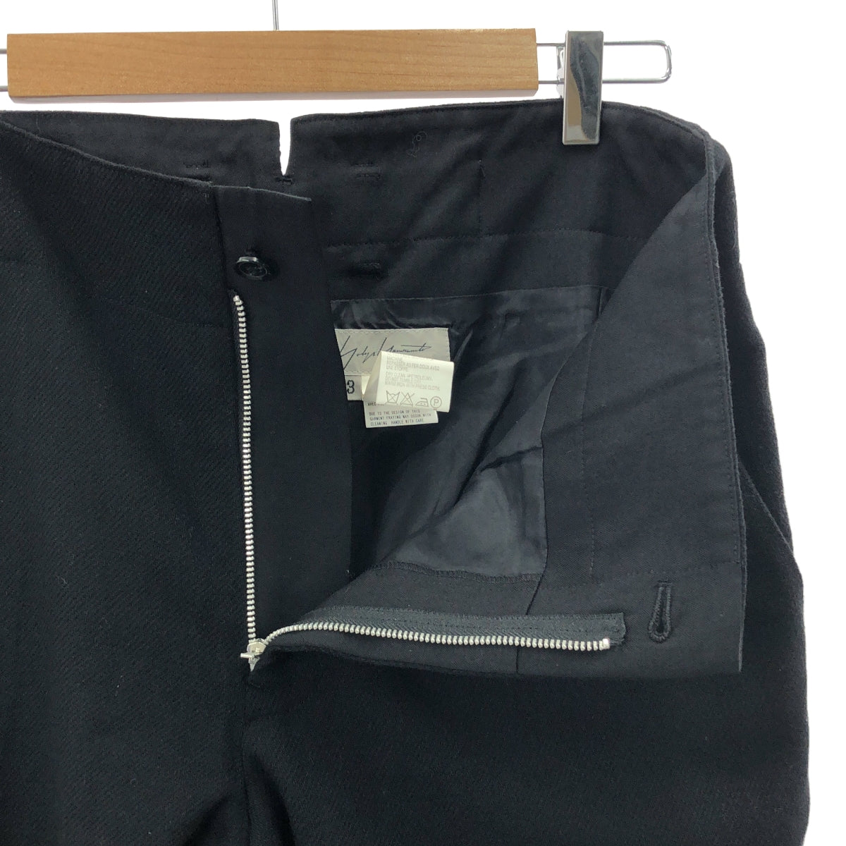 YOHJI YAMAMOTO | 羊毛和羊駝毛混紡七分褲 | 3碼 | 黑色 | 男款