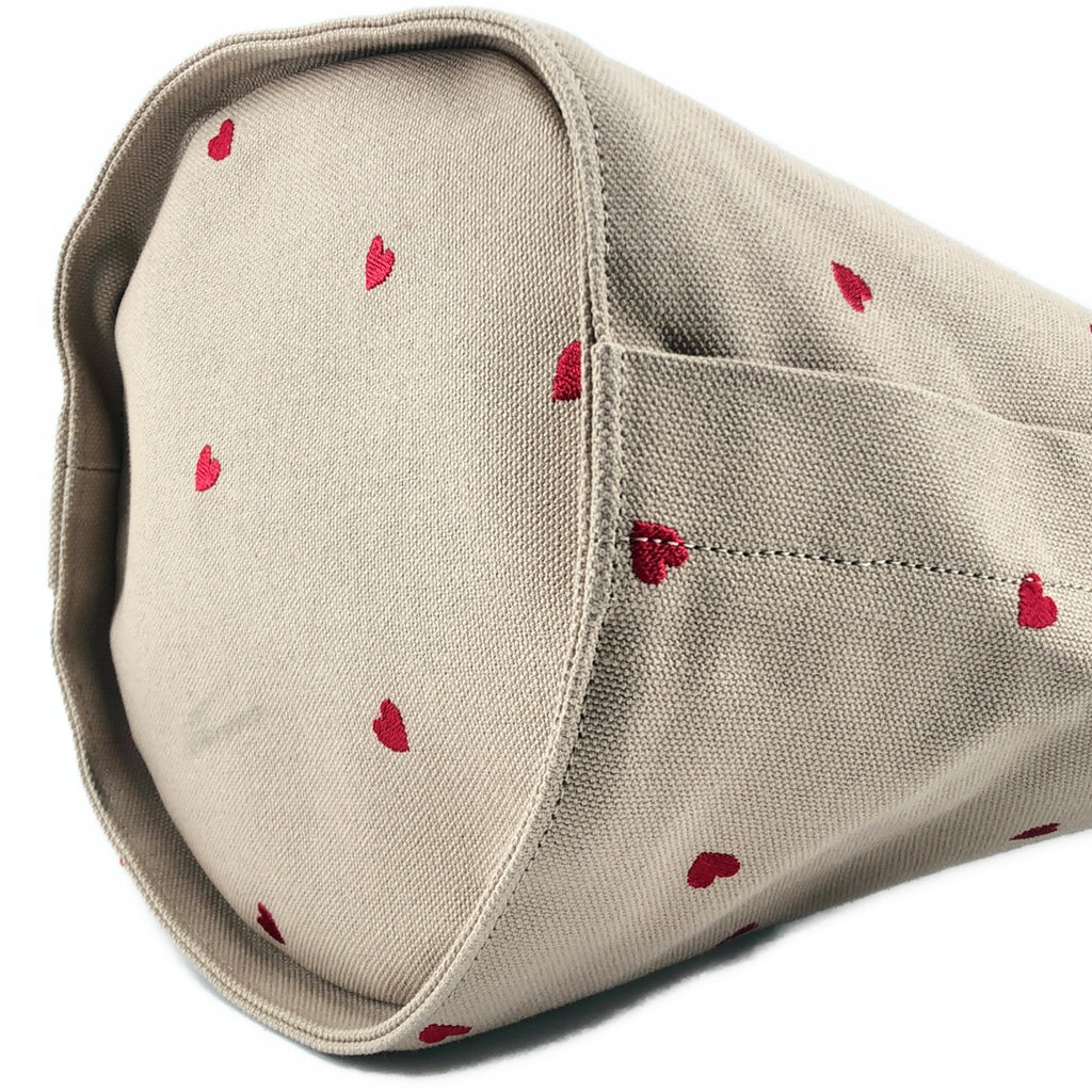 LUDLOW / ラドロー | レザートリム キャンバス ハート トートバッグ |