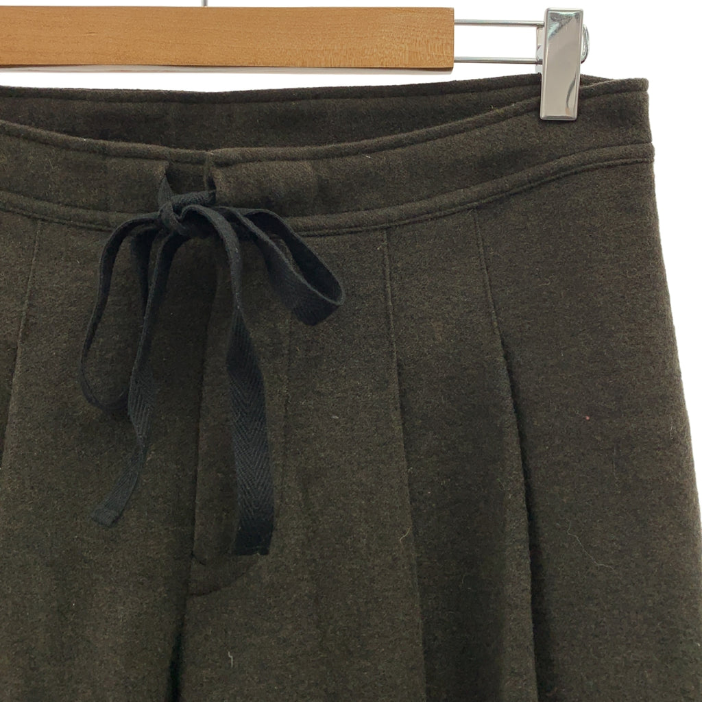 Y's / Y's Yohji Yamamoto | 2017 秋冬系列 | 羊毛雙褶闊腿褲 | 1 碼 | 卡其色 | 女款