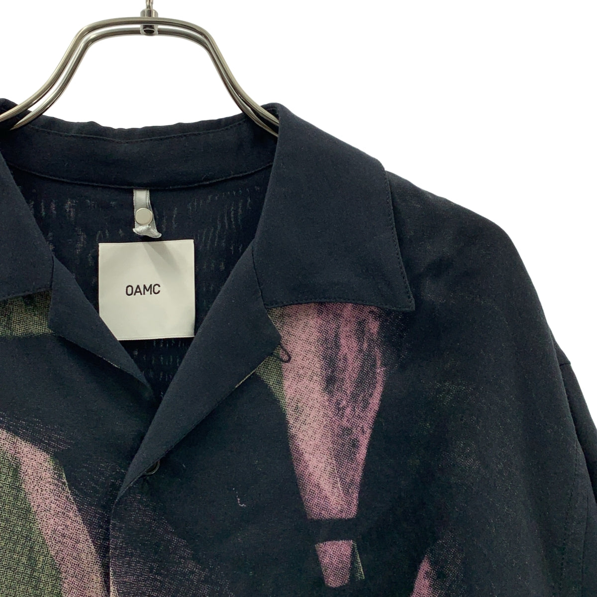 OAMC / オーエーエムシー | グラフィックプリント オープンカラーシャツ | S | ネイビー | メンズ