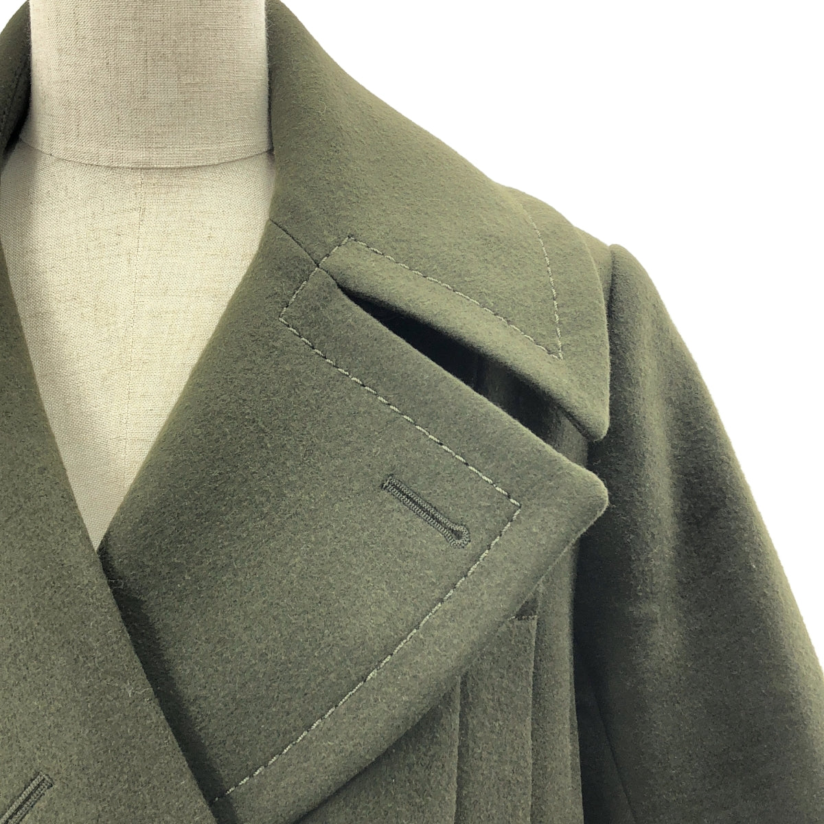 sacai / サカイ | ベルトメルトンコート | 1 | カーキ | レディース