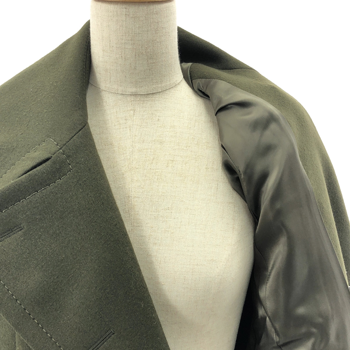 sacai / サカイ | ベルトメルトンコート | 1 | カーキ | レディース