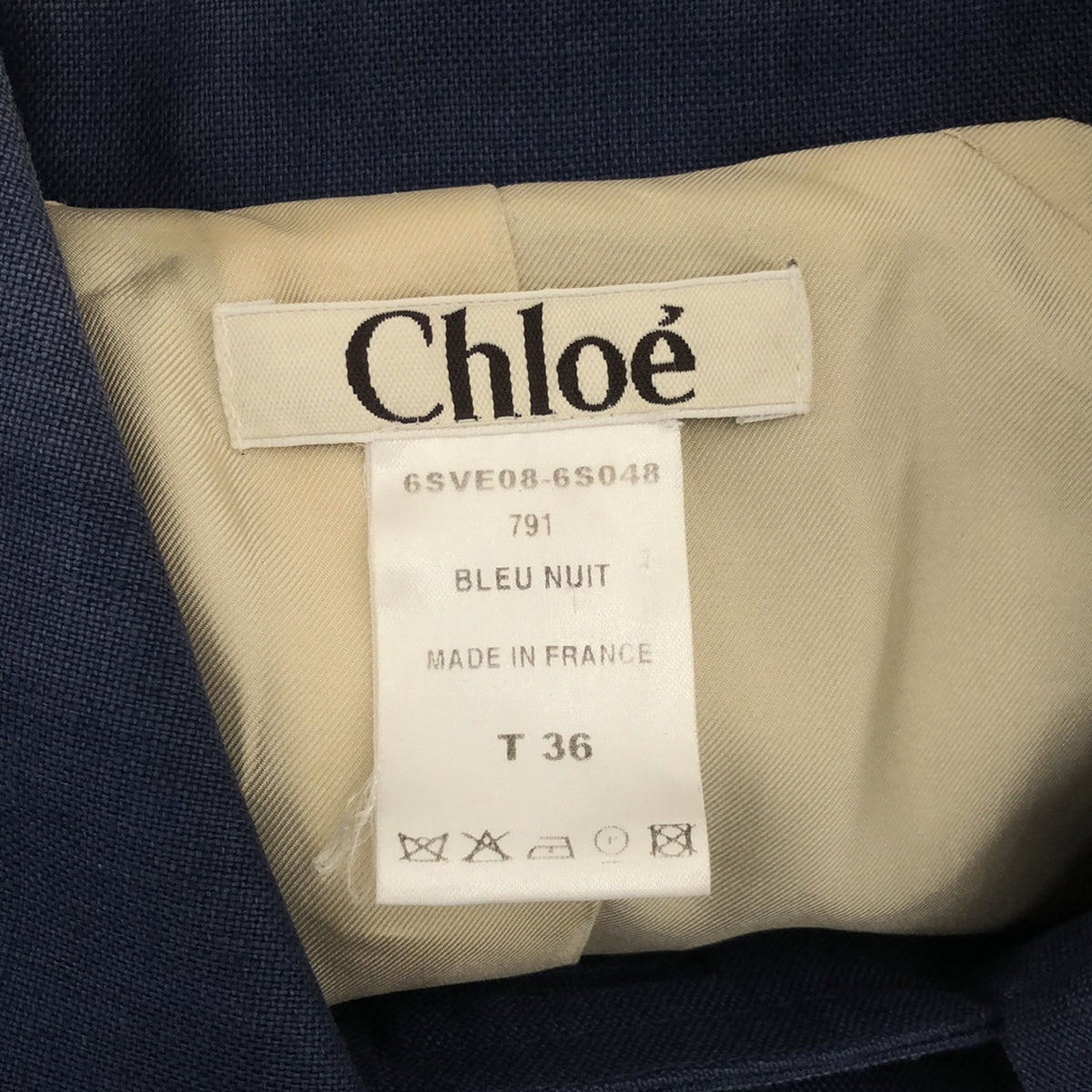 Chloe | Linen Metal Button Peacoat | Size 36 | Navy | Women's