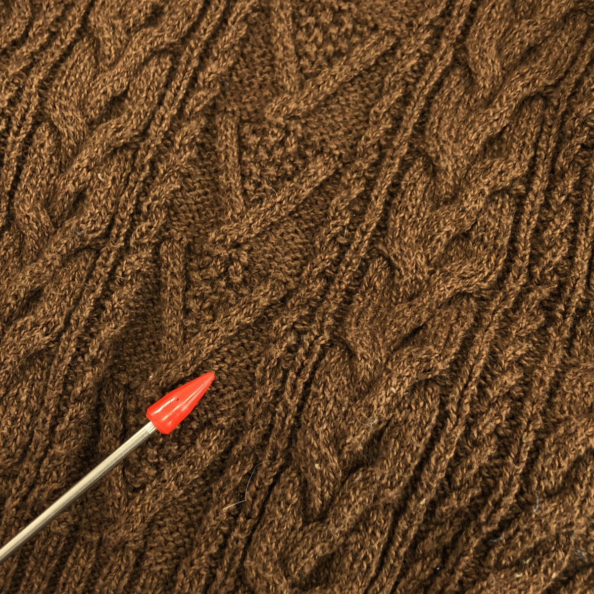 JUNYA WATANABE COMME des GARCONS / ジュンヤワタナベ | 変形 ケーブル アラン ニット プルオーバー | S | ブラウン | レディース