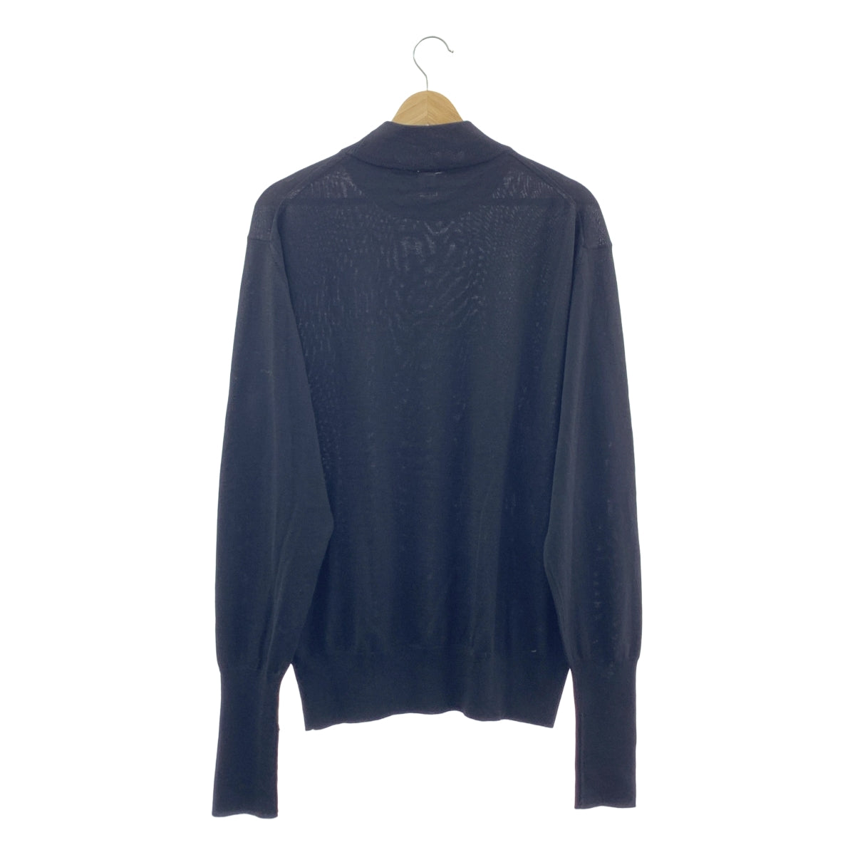 【美品】  L’ECHOPPE LE / エルイー | 2021AW | 16G Mock Neck / ウール モックネック ニット セーター | 3 | ブラック | メンズ