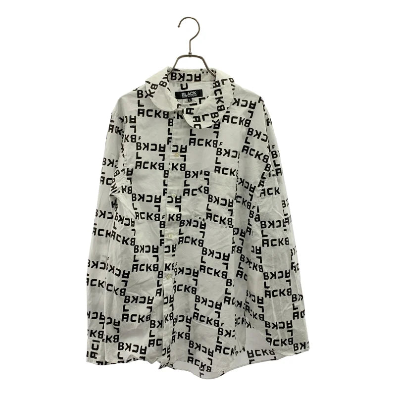 BLACK COMME des GARCONS / ブラックコムデギャルソン | 2023AW | グラフィックプリント 捻れ 丸襟シャツ | L | メンズ
