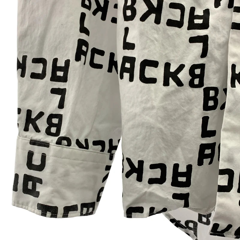 BLACK COMME des GARCONS / ブラックコムデギャルソン | 2023AW | グラフィックプリント 捻れ 丸襟シャツ | L | メンズ