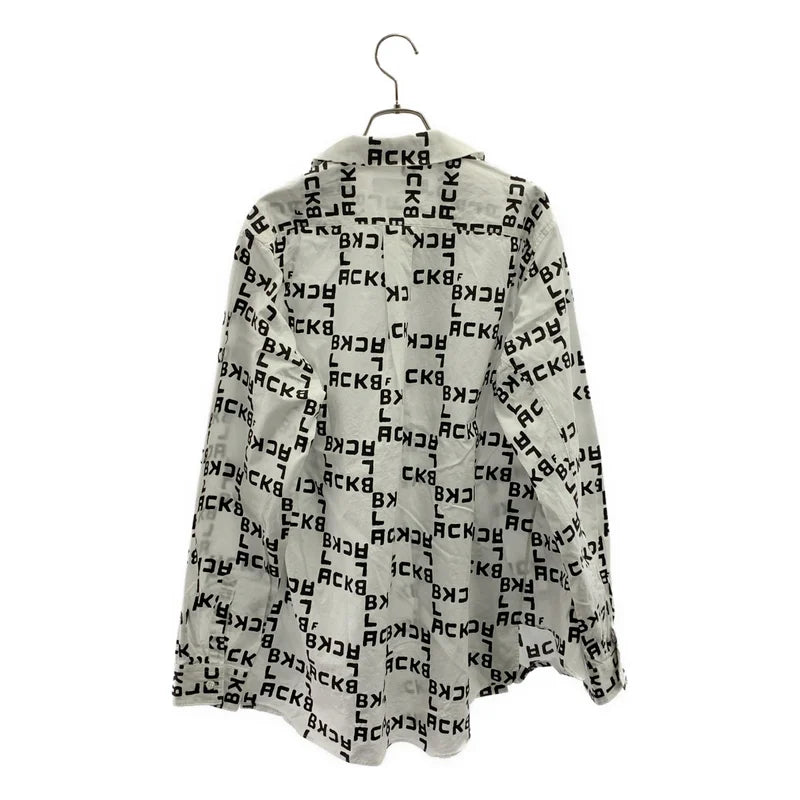BLACK COMME des GARCONS / ブラックコムデギャルソン | 2023AW | グラフィックプリント 捻れ 丸襟シャツ | L | メンズ