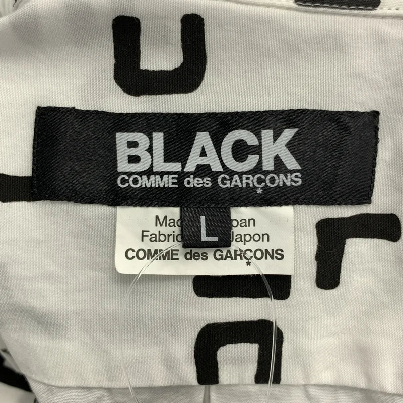 BLACK COMME des GARCONS / ブラックコムデギャルソン | 2023AW | グラフィックプリント 捻れ 丸襟シャツ | L | メンズ