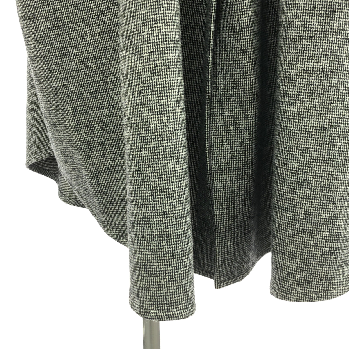 HOUGA / ホウガ | ウール混 チェック 袖フリル ボリューム ワンピース | F | ブラック/グレー | レディース