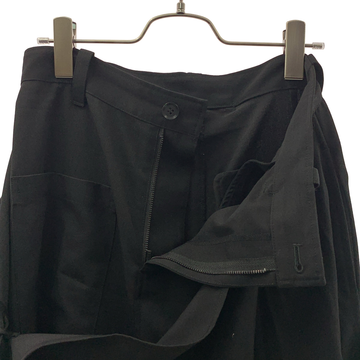 YOHJI YAMAMOTO +NOIR / ヨウジヤマモトプリュスノアール | 2019SS | ウール アシンメトリー レイヤード パンツ | 1 | レディース