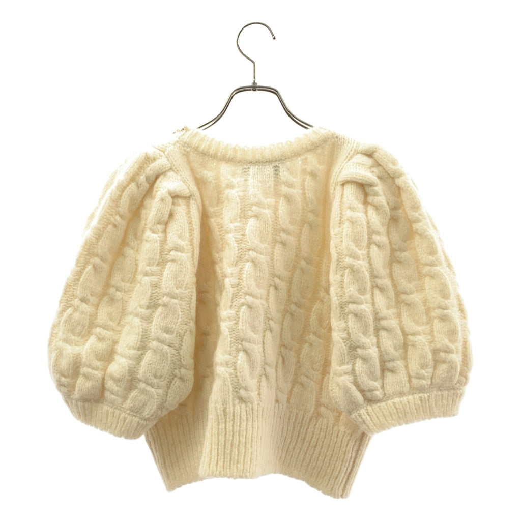 Simone Rocha / シモーネロシャ | ビジュー 装飾 パフスリーブ ニット カーディガン | L | レディース