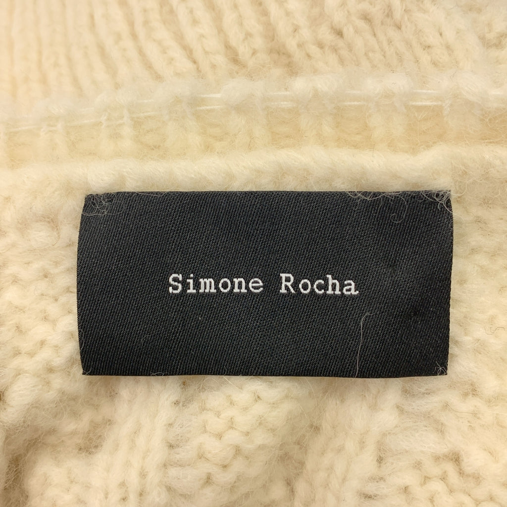 Simone Rocha / シモーネロシャ | ビジュー 装飾 パフスリーブ ニット カーディガン | L | レディース