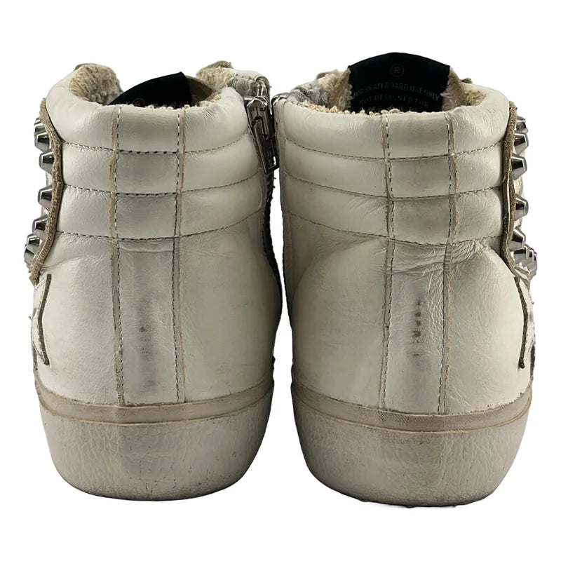 GOLDEN GOOSE / ゴールデングース | SLIDE ダメージ加工 スタッズ サイドジップ ハイカットスニーカー | 38 | レディース