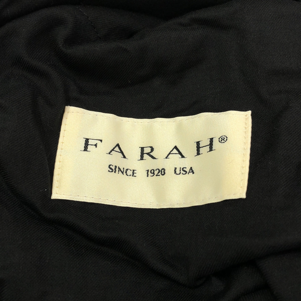 FARAH | 單褶寬錐形褲 | 亞麻寬褲 | 32碼 | 黑色 | 男款