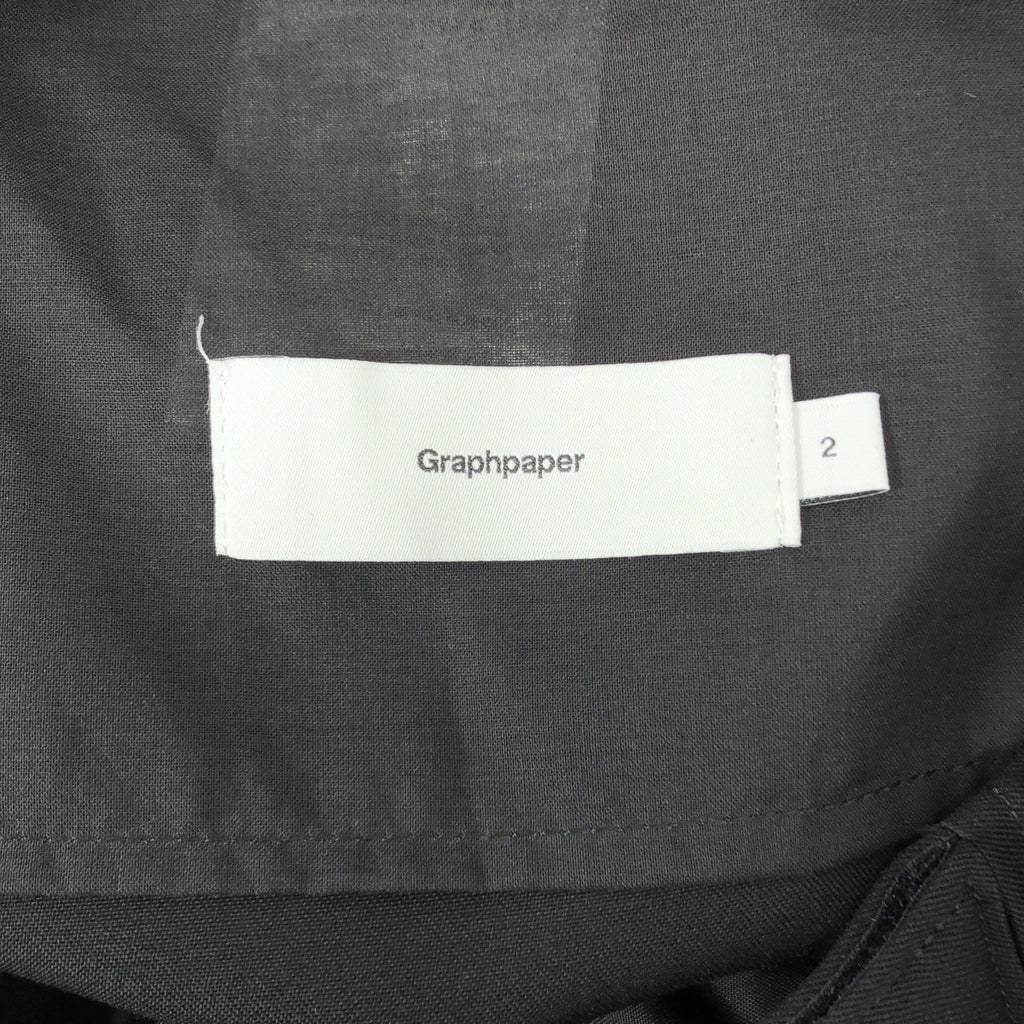 【美品】  Graphpaper / グラフペーパー | Scale Off Wool Wide Tapered Chef Pants ウールギャバ ワイドテーパード シェフパンツ | 2 | ブラック | メンズ