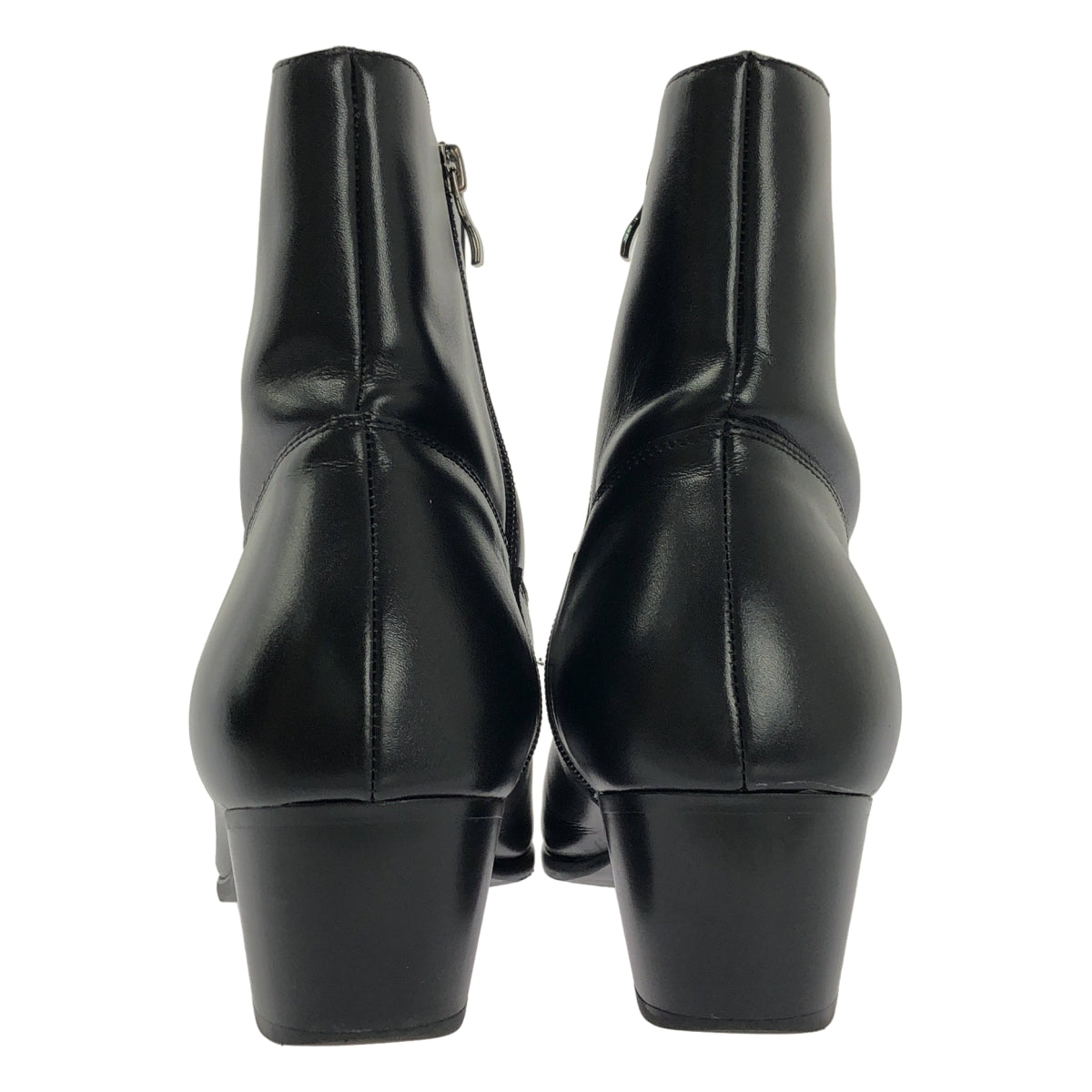 【미품】 PANERO / 파네로 | 가죽 사이드 Zip 짧은 부츠 | 44 | 블랙 | 남성