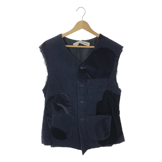 [New] OLUBIYI THOMAS / Olvi Thomas | 2022AW | patched cotton velvet corduroy vest | 2 | Navy | Men's