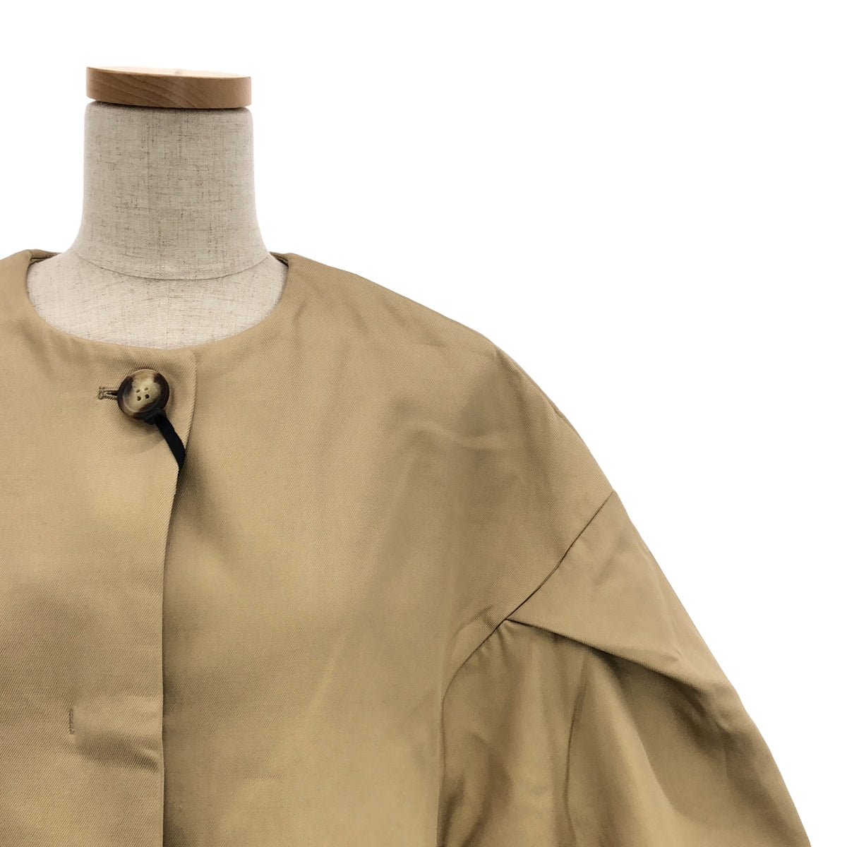 [New] Max Mara | MANTELLA Cotton No-Collar Poncho Cape Coat | S | Beige | Women's