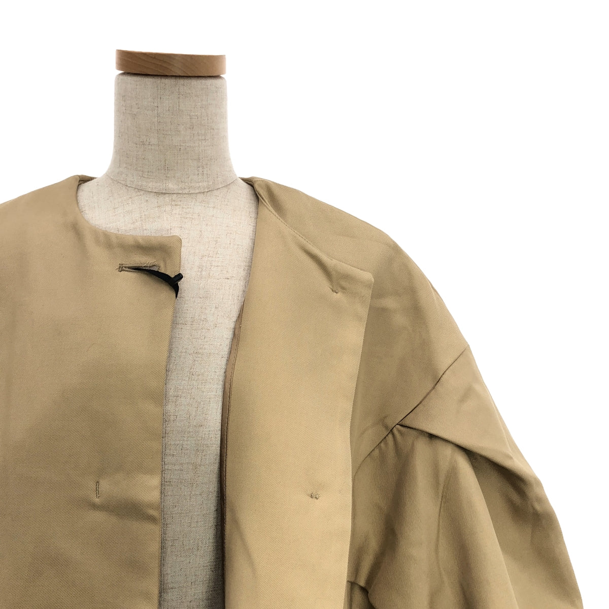 [New] Max Mara | MANTELLA Cotton No-Collar Poncho Cape Coat | S | Beige | Women's