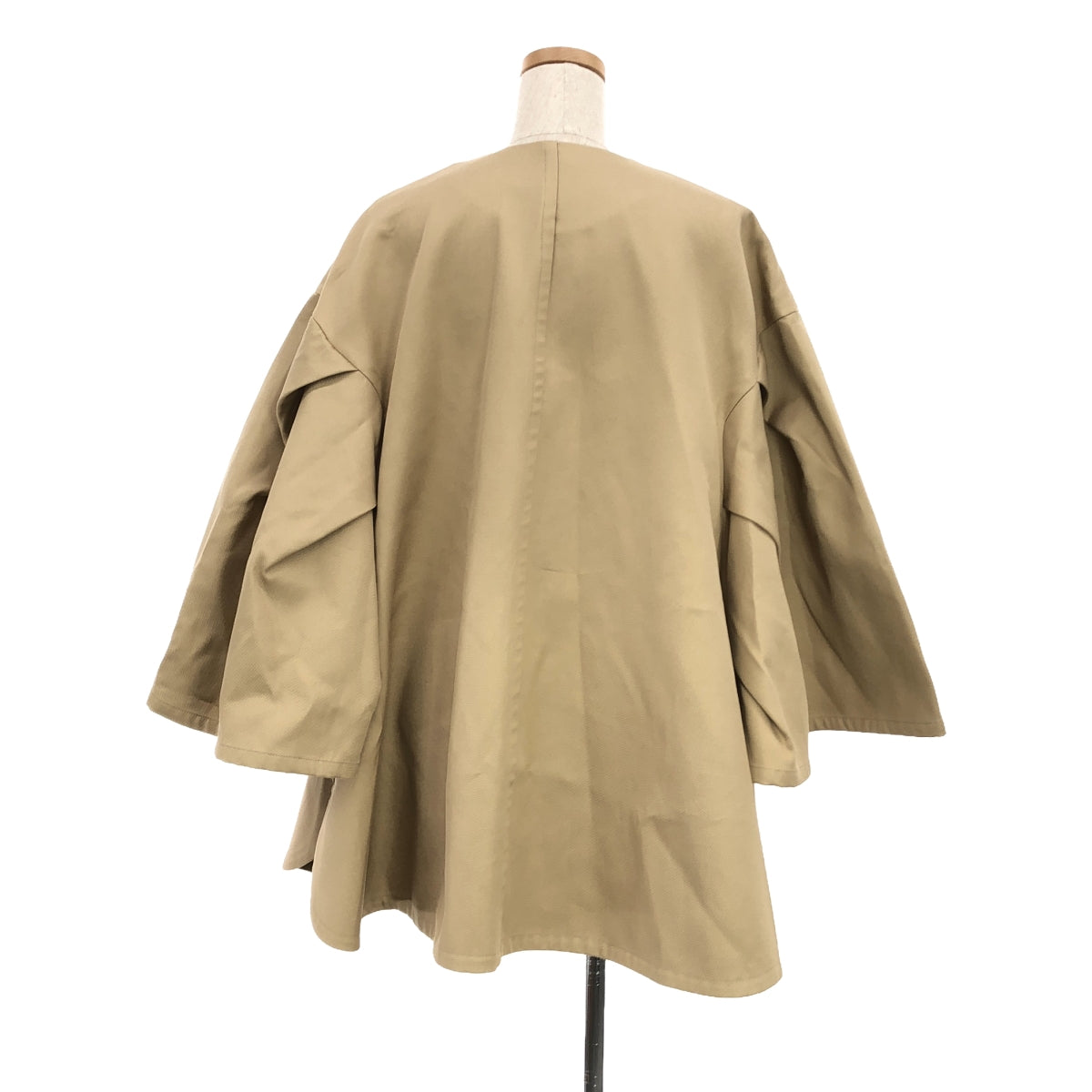 [New] Max Mara | MANTELLA Cotton No-Collar Poncho Cape Coat | S | Beige | Women's