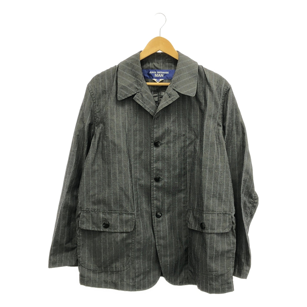 [品相良好] JUNYA WATANABE MAN | 2022春夏 | Ester Ramie 人字紋外套 | S |灰色 |男士