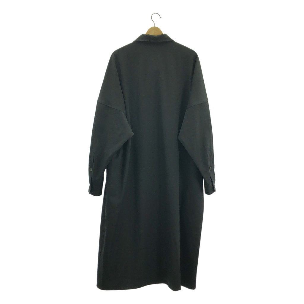 山本耀司男裝 | 2023秋冬系列 | 褶皺斜紋布立領長襯衫/上衣 | 1碼 | 男士