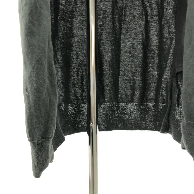 LIMI feu / リミフゥ | 異素材切替 ダブルライダース ドッキング ロングカーディガン | S | ブラック/カーキ | レディース