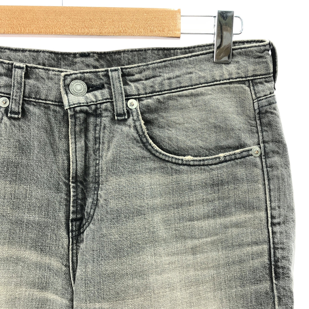 L'Appartement / 아파르트몬 | BOY straight DENIM / 보이스 스트레이트 컷오프 블랙 데님 팬츠 | 34 | 차콜 그레이 | 여성